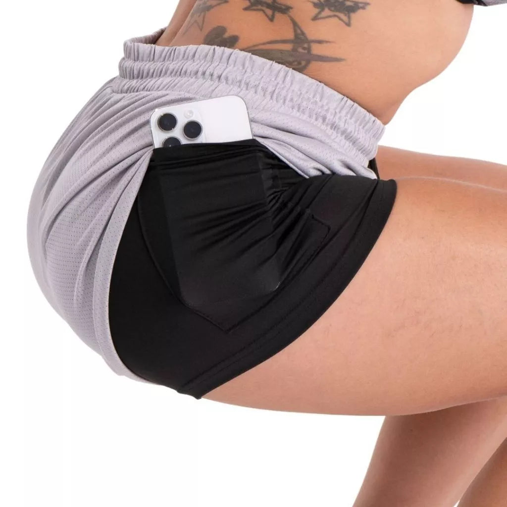 Shorts de Compressão Feminino 2 em 1